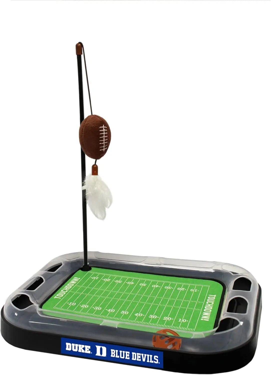 NCAA Cat Scratcher Football Field Toy – With Catnip, Feather & Interactive Ball Duke University Football Field