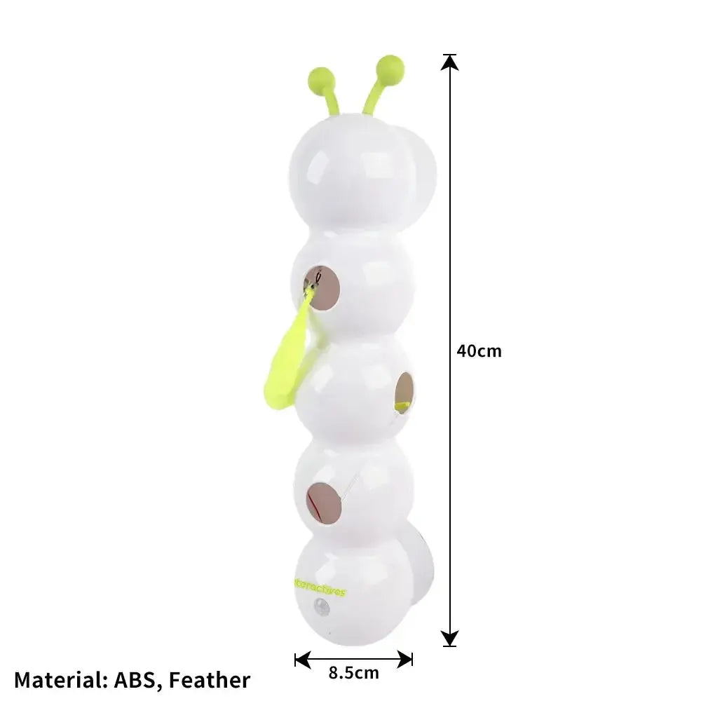 Interactive Caterpillar Smart Toy for Indoor Cats – Fun & Engaging Play White