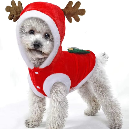 3D Designed Pet Christmas Hoodie | Warm Cotton Dog & Cat Costume XS–XL Large