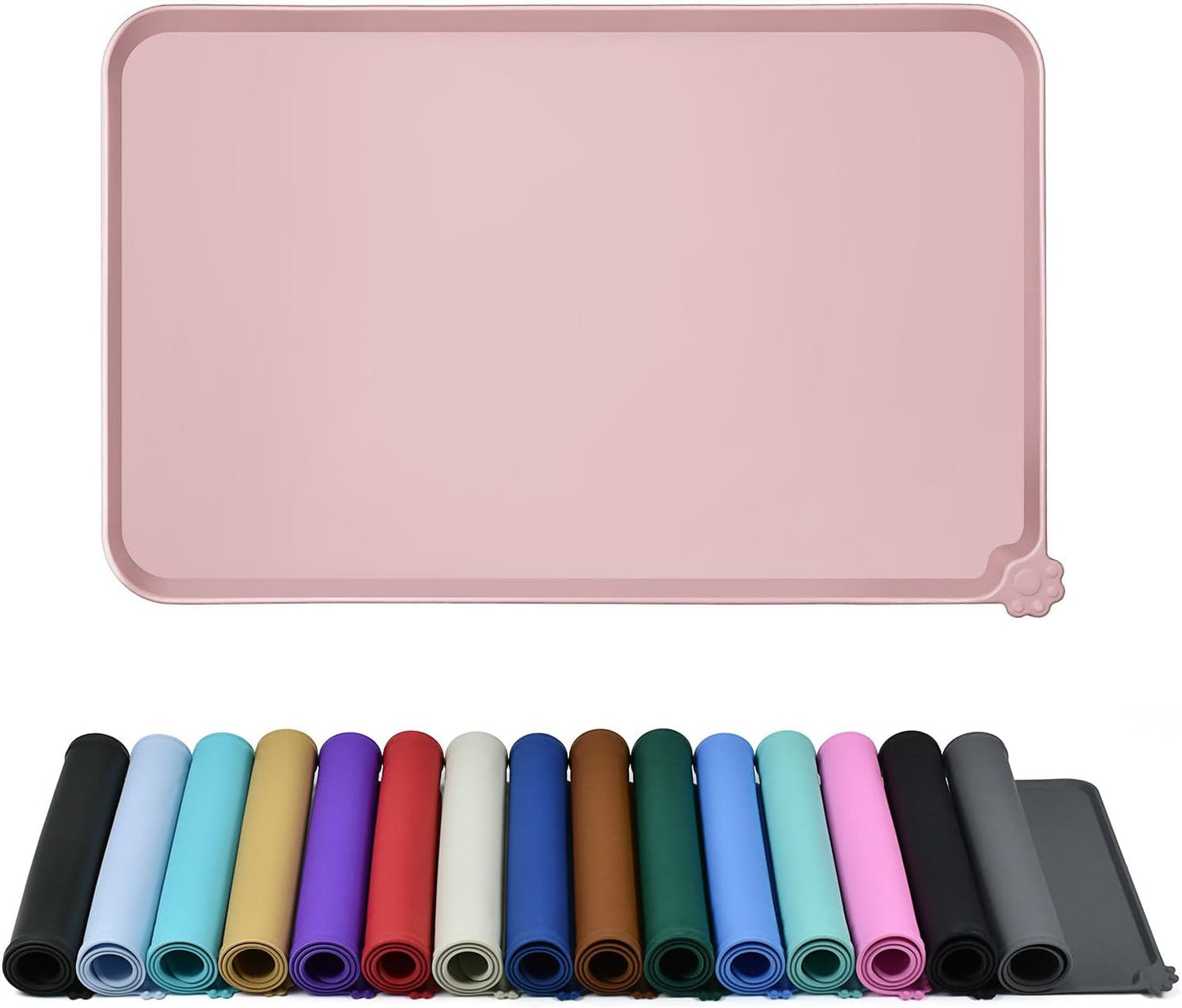 Silicone Dog & Cat Feeding Mat with Raised Edge, Waterproof & Non-Slip