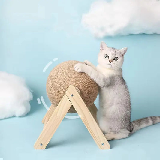 Cat Scratching Ball Toy with Sisal Rope, Durable Paw Grinding Board for Kittens & Cats, Wear-Resistant Scratcher V Type