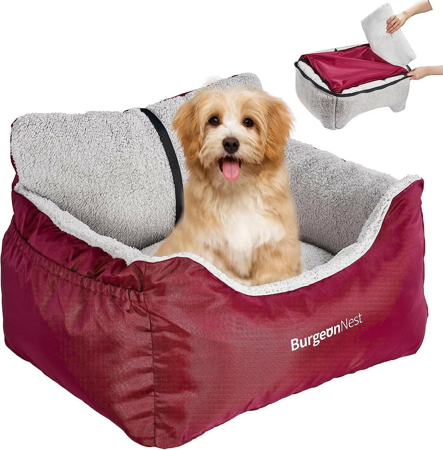 Upgrade their ride! Ultimate Comfort & Safety: Washable Pet Car Seat for Small Dogs & Cats (Under 25 lbs) Red Small