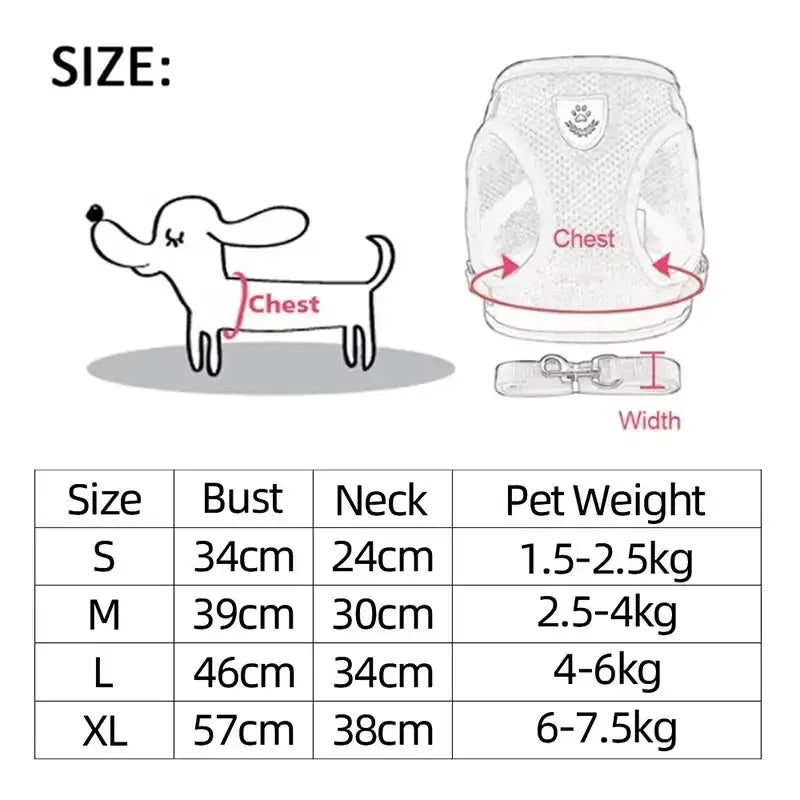 Adjustable Cat Harness Vest & Leash Set – Safe, Comfortable & Durable for Cat & Small Pets