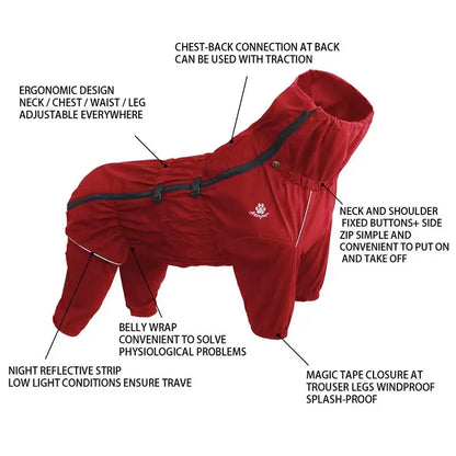 Waterproof Winter Dog Coat Jacket – With Reflective Strips, Adjustable Fit, Windproof, S–5XL