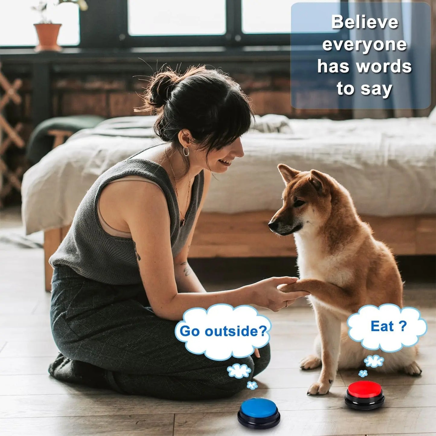 4-Pack Dog Training Voice Buttons – 30s Record & Playback Buttons for Communication
