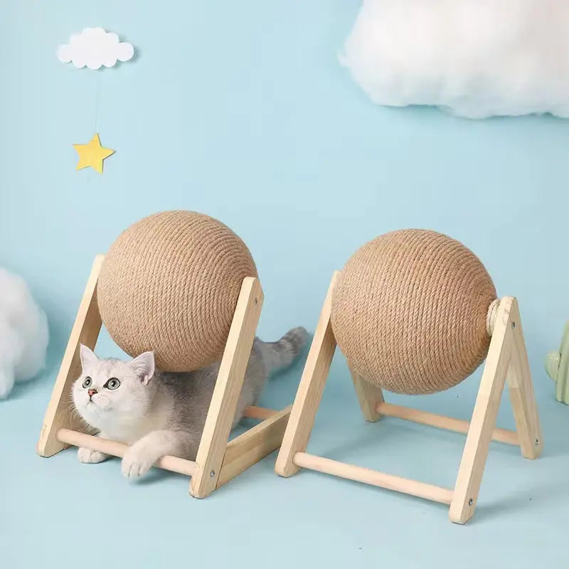 Cat Scratching Ball Toy with Sisal Rope, Durable Paw Grinding Board for Kittens & Cats, Wear-Resistant Scratcher