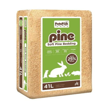 Pine Bedding for Small Pets | Kiln-Dried Soft Pine Pet Bedding 41L Default Title