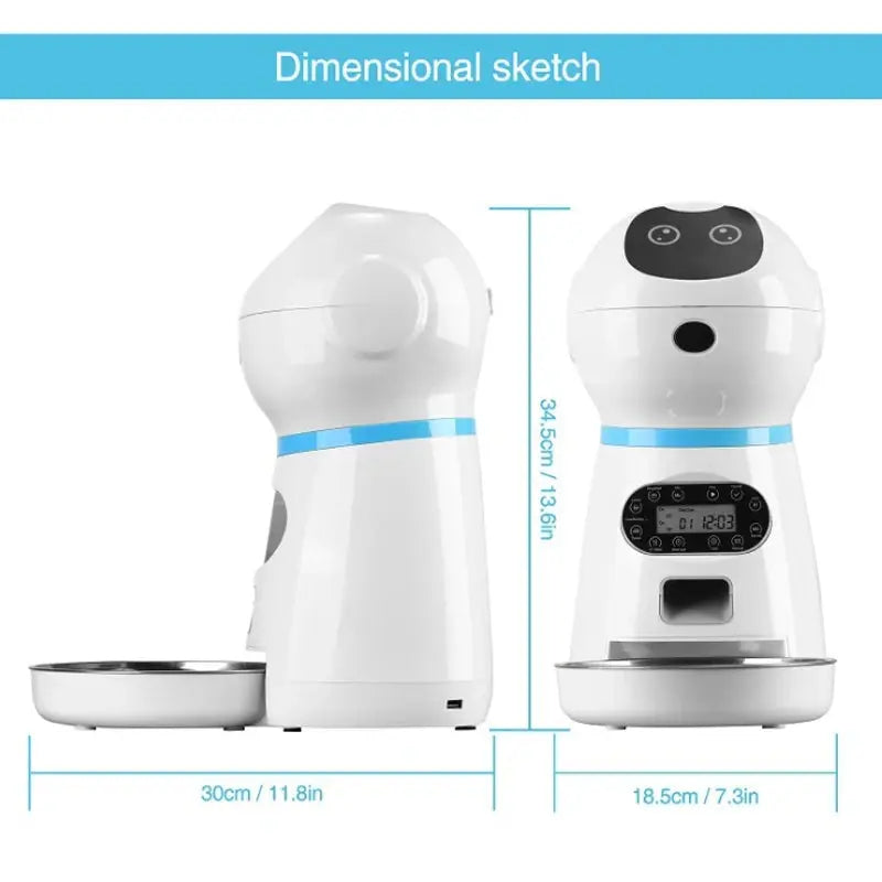 Automatic Pet Feeder 3.5L Smart Food Dispenser for Cats & Dogs, Portion Control, Scheduled Meals, Easy Clean