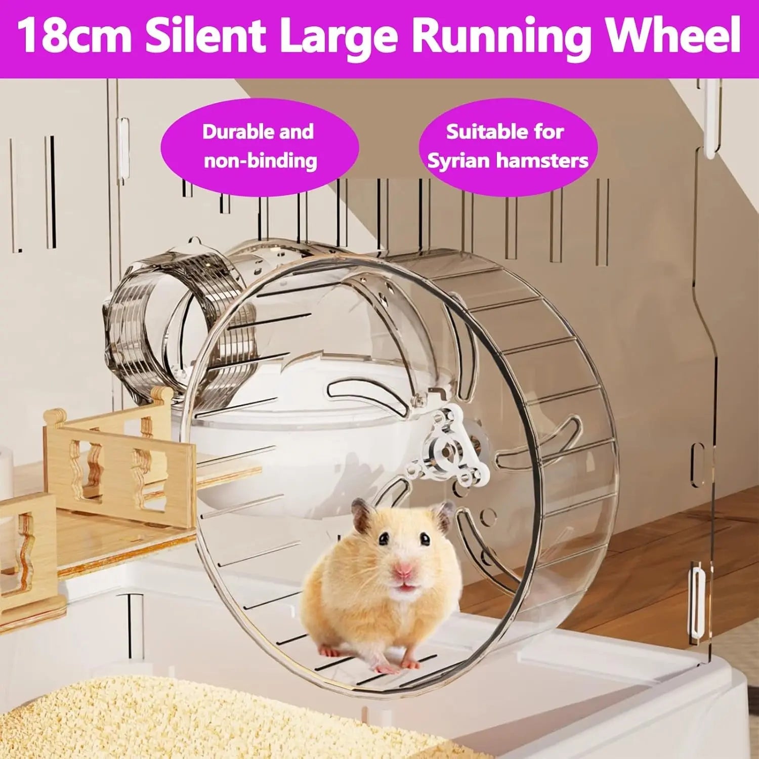 Large Acrylic Hamster Cage 17x11x13" Multi-Level Habitat for Hamsters & Gerbils