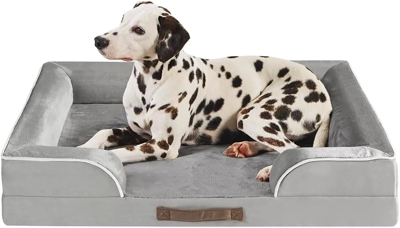 Chester Xx-Large Dog Bed - Orthopedic Memory Foam Mattress, Calming Couch Bed, Wall Rim Pillow, Water Resistant Liner, Washable Cover, Non-Slip Bottom