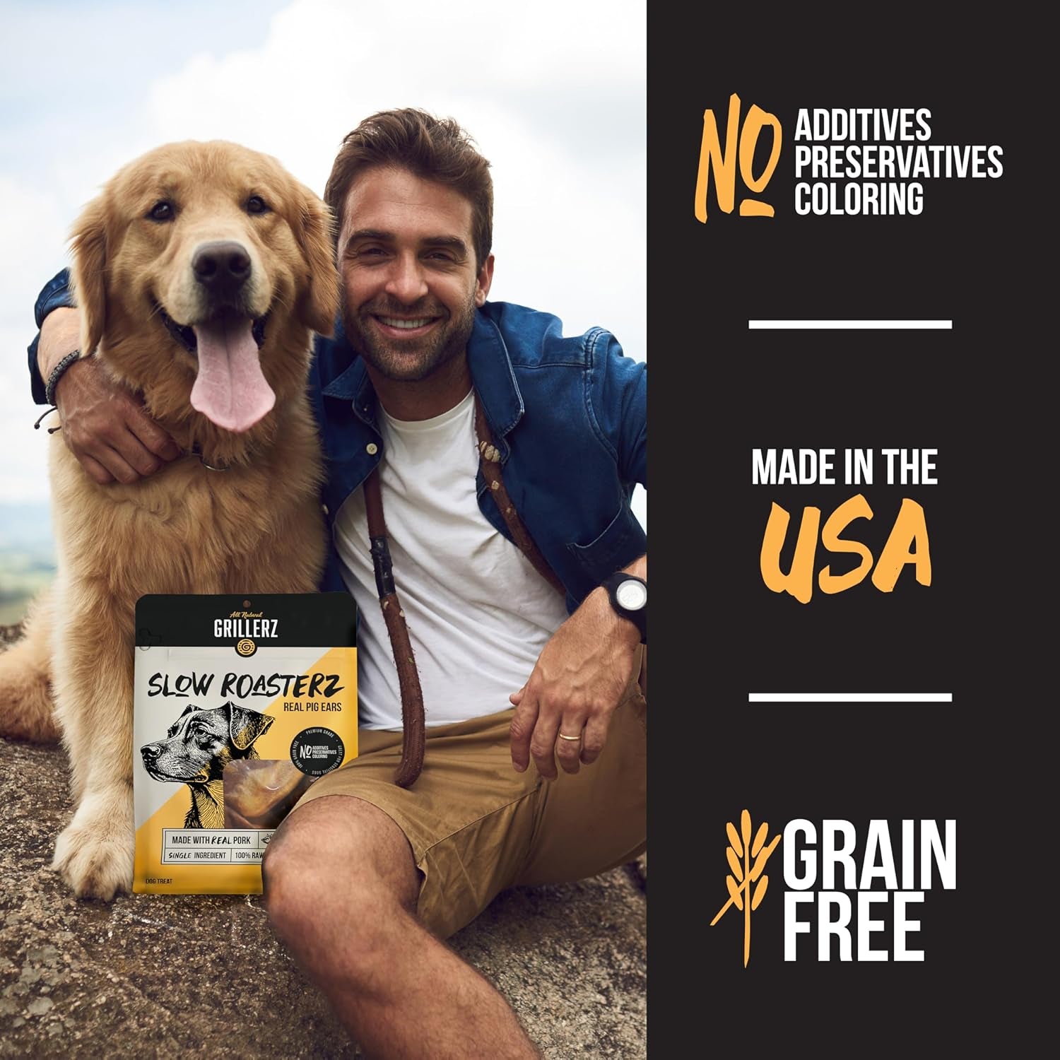 Scott Pet Grillerz Pig Ears Dog Chews, 12 Count, All-Natural Single Ingredient