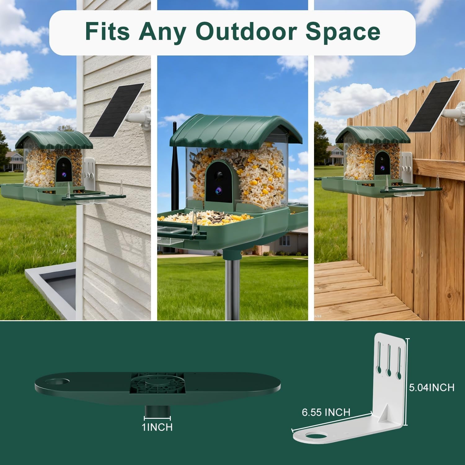 2-in-1 Smart Bird Feeder & Bath Camera, Dual 2K HD, Solar & AI Bird ID