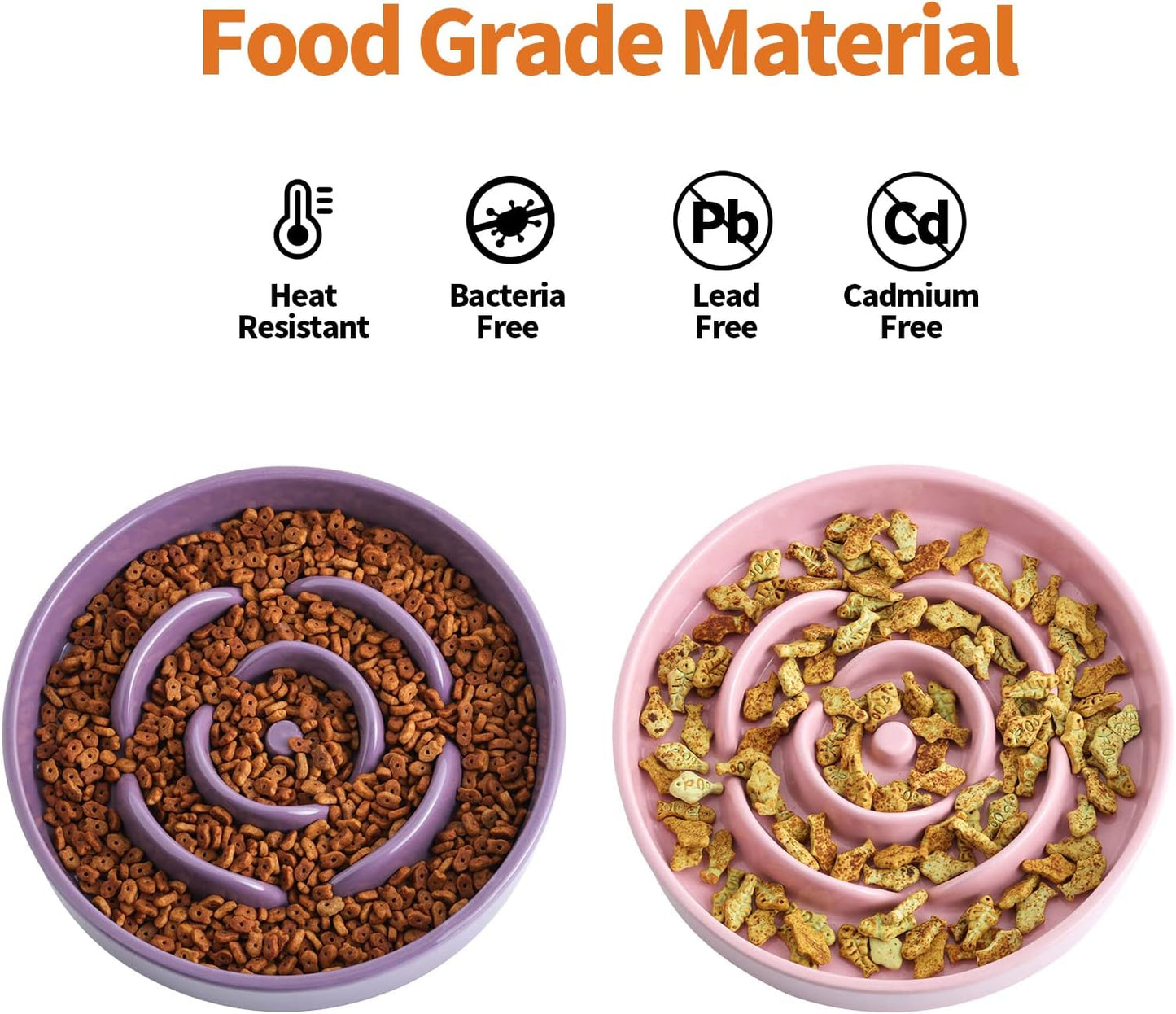 Elevated Ceramic Slow Feeder Dog Bowl 8.6in Heavy Weighted (various colors)