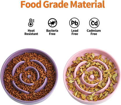 Elevated Ceramic Slow Feeder Dog Bowl 8.6in Heavy Weighted (various colors)