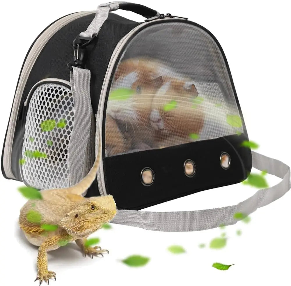 Small Pet Carrier Backpack with Clear Window, Airline Approved Travel Bag for Guinea Pig, Reptile, Hedgehog, Rat & Parrot