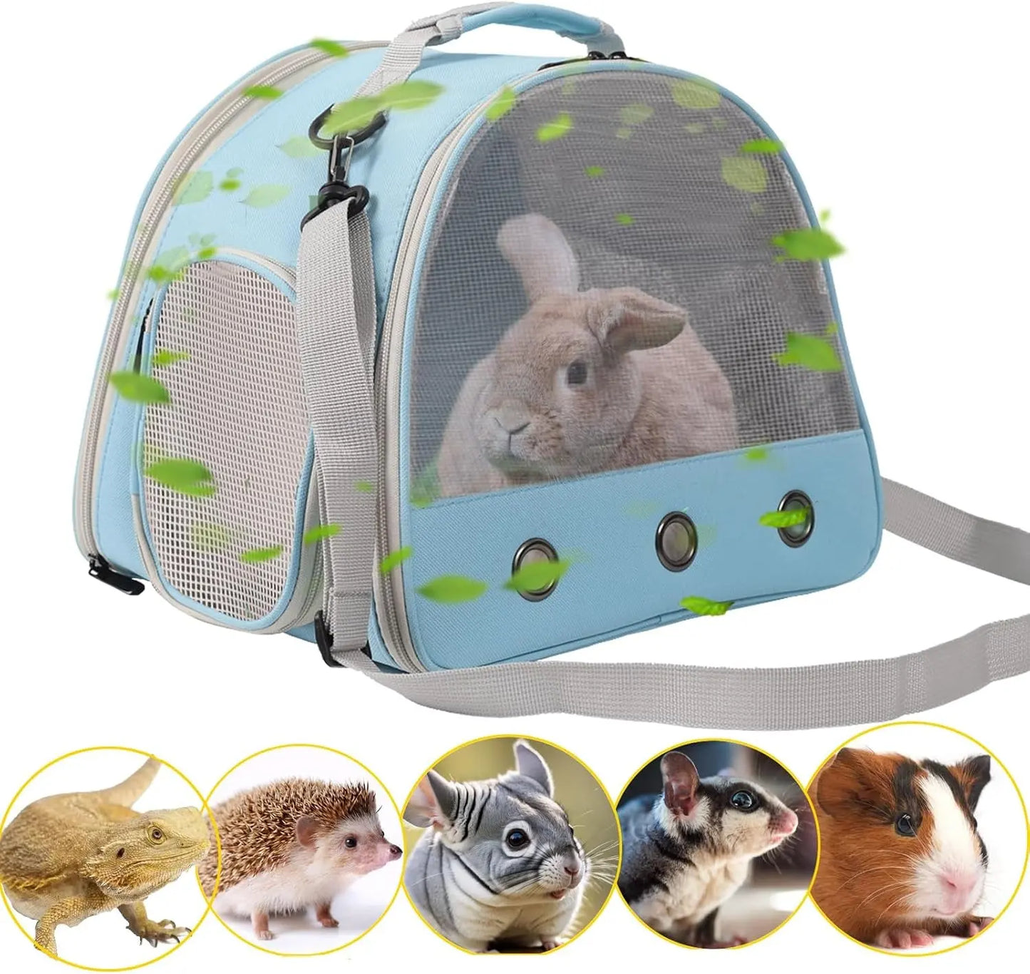 Small Pet Carrier Backpack with Clear Window, Airline Approved Travel Bag for Guinea Pig, Reptile, Hedgehog, Rat & Parrot