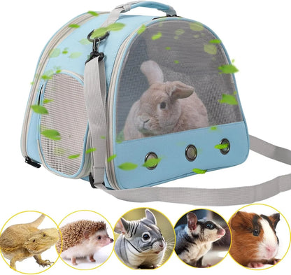 Small Pet Carrier Backpack with Clear Window, Airline Approved Travel Bag for Guinea Pig, Reptile, Hedgehog, Rat & Parrot